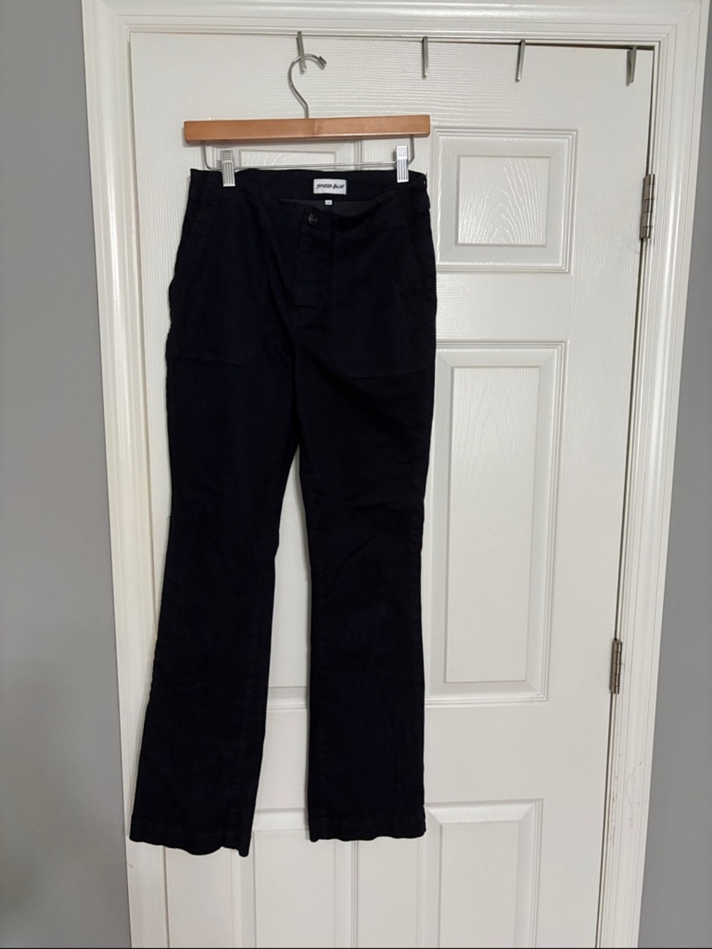 Straight Leg Studio Blue patch pockets navy blue